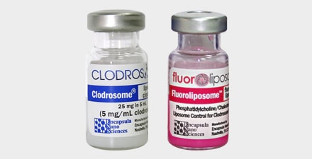 The kit contains one vial of Clodrosome and one vial of Fluoroliposome-DiI
